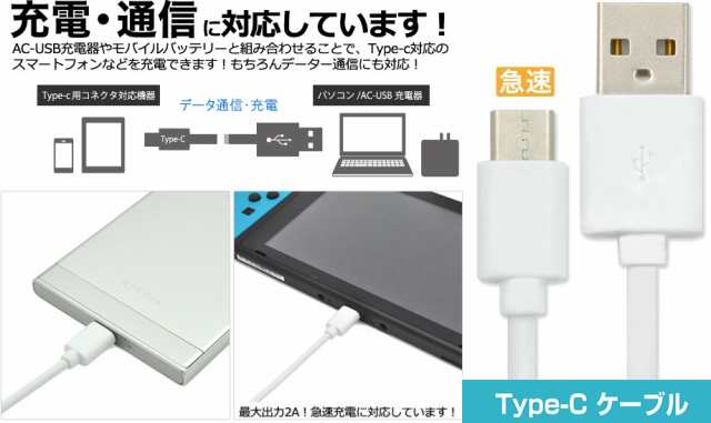 TypeC充電ケーブル USB Type-C ケーブル 1m 充電＆通信対応 タイプＣ